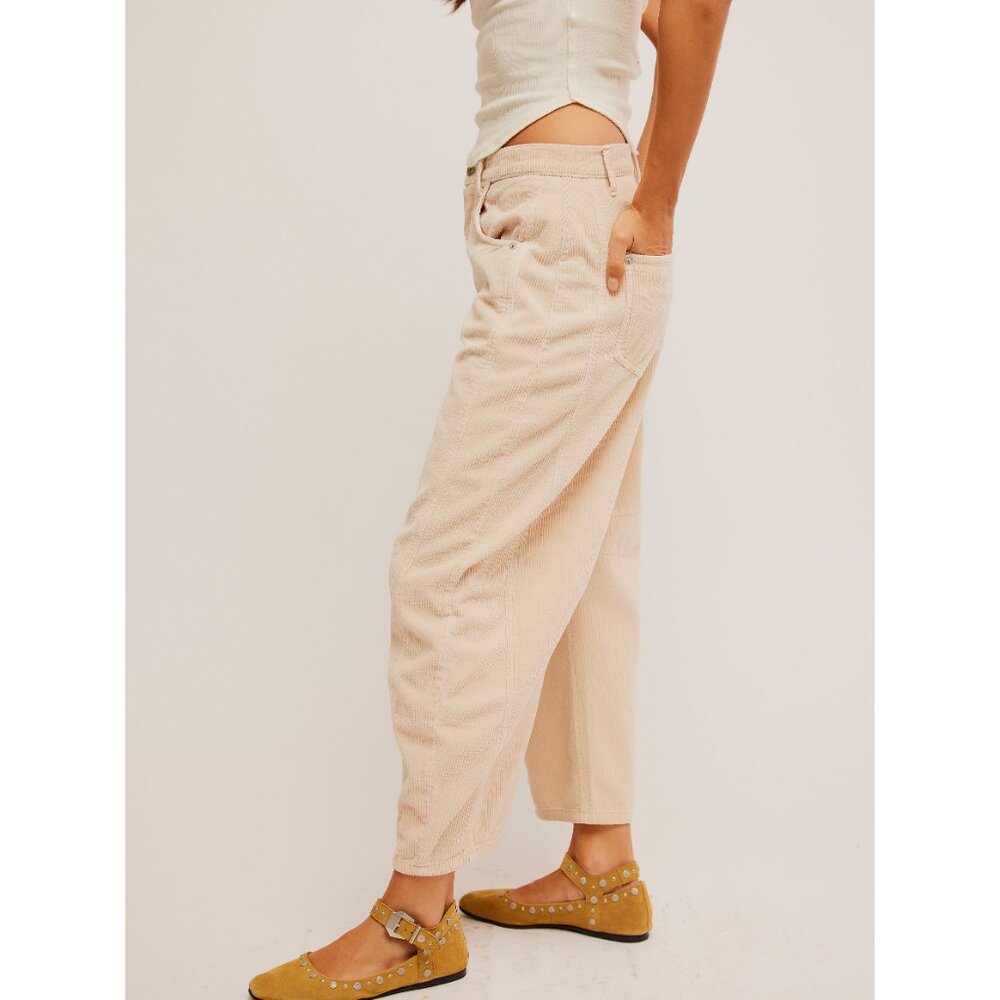 NWT Free People We The Free Good Luck Barrel Cream Cords - Picture 3 of 6